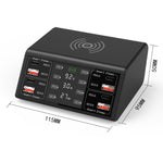Caricabatterie 9 in 1 100W con 4 USB-C PD e wireless