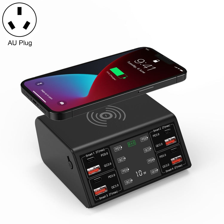 Caricabatterie 9 in 1 100W con 4 USB-C PD e wireless
