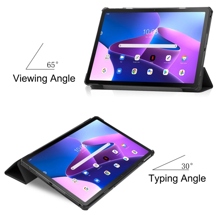 Custodia per tablet in pelle intelligente con supporto a 3 pieghe Custer Texture, For Lenovo Tab M10 Plus 10.6 3rd Gen 2022