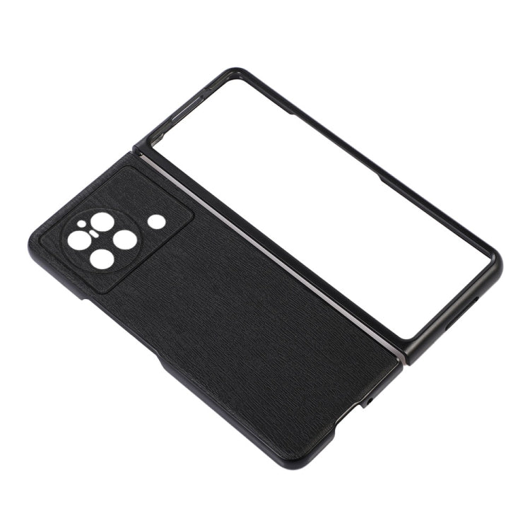 Custodia per telefono in PU con struttura in legno, For vivo X Fold Precise Hole