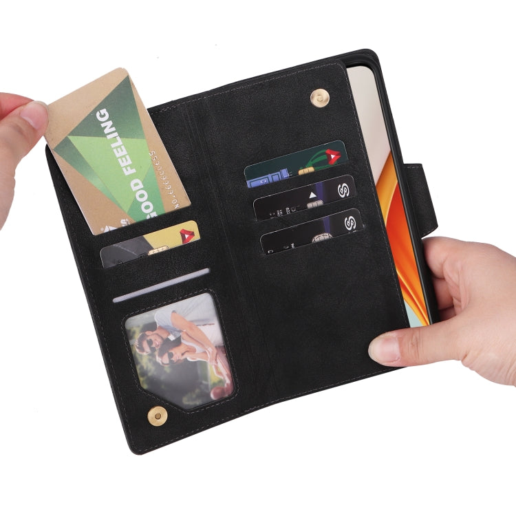 Rivetto Fibbia 9 carte Custodia per telefono in pelle a tre pieghe, For OnePlus Nord N100, For OnePlus 7, For OnePlus 7 Pro, For OnePlus 7T