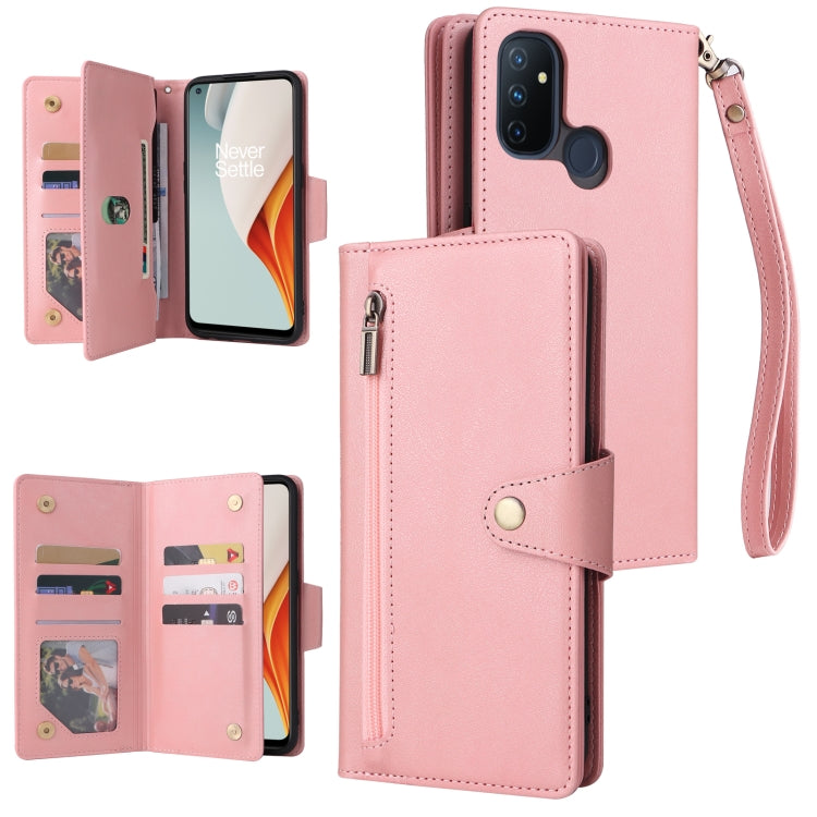 Rivetto Fibbia 9 carte Custodia per telefono in pelle a tre pieghe, For OnePlus Nord N100, For OnePlus 7, For OnePlus 7 Pro, For OnePlus 7T