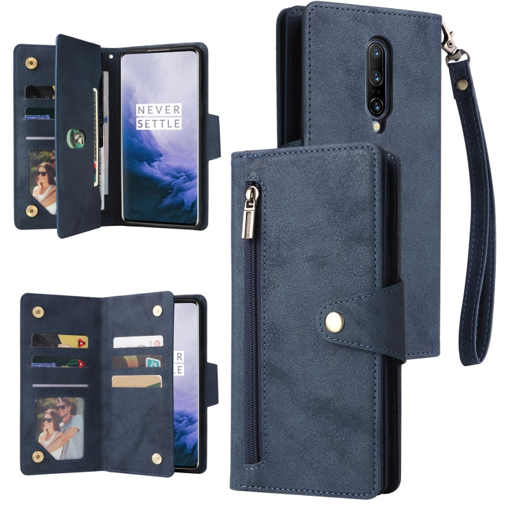 Rivetto Fibbia 9 carte Custodia per telefono in pelle a tre pieghe, For OnePlus Nord N100, For OnePlus 7, For OnePlus 7 Pro, For OnePlus 7T