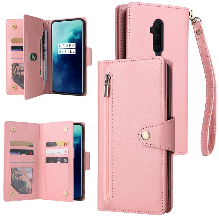 Rivetto Fibbia 9 carte Custodia per telefono in pelle a tre pieghe, For OnePlus 7T Pro, For OnePlus 8, For OnePlus 8 Pro, For OnePlus Nord