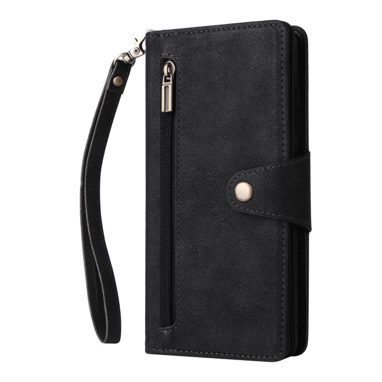 Rivetto Fibbia 9 carte Custodia per telefono in pelle a tre pieghe, For OnePlus 9, For OnePlus 9 Pro, For OnePlus Nord 2