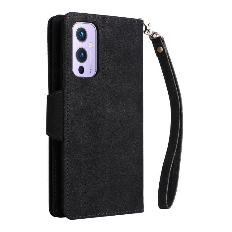 Rivetto Fibbia 9 carte Custodia per telefono in pelle a tre pieghe, For OnePlus 9, For OnePlus 9 Pro, For OnePlus Nord 2