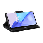 Rivetto Fibbia 9 carte Custodia per telefono in pelle a tre pieghe, For OnePlus 9, For OnePlus 9 Pro, For OnePlus Nord 2