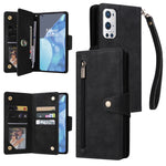 Rivetto Fibbia 9 carte Custodia per telefono in pelle a tre pieghe, For OnePlus 9, For OnePlus 9 Pro, For OnePlus Nord 2