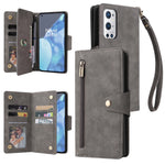Rivetto Fibbia 9 carte Custodia per telefono in pelle a tre pieghe, For OnePlus 9, For OnePlus 9 Pro, For OnePlus Nord 2