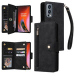 Rivetto Fibbia 9 carte Custodia per telefono in pelle a tre pieghe, For OnePlus 9, For OnePlus 9 Pro, For OnePlus Nord 2