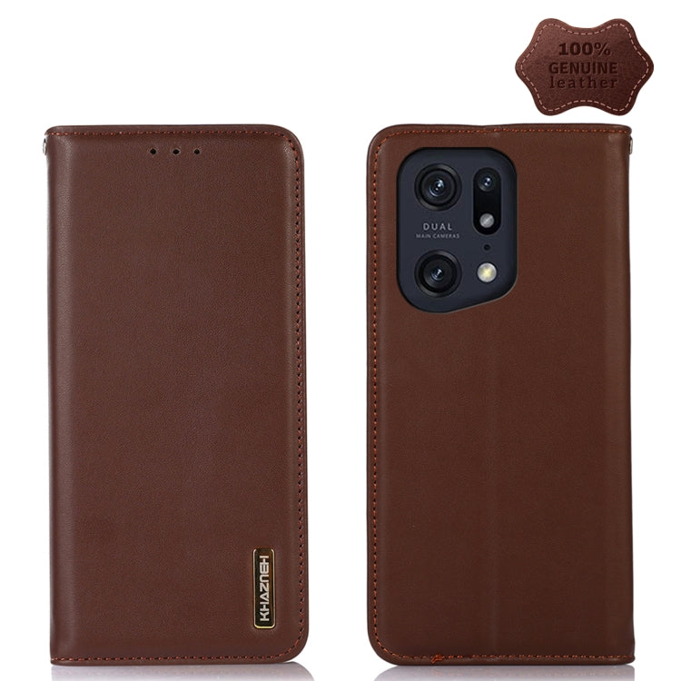 KHAZNEH Custodia per telefono in pelle di vacchetta con strato superiore nappa, For OPPO A96 5G CN Version / Reno7 Z 5G, For OPPO Find X5 5G, For OPPO Find X5 Pro 5G, For OPPO Realme 9 Pro+, For OPPO Realme 9 Pro, For OPPO Realme 9i/A36 4G/A76 4G/A96 4...