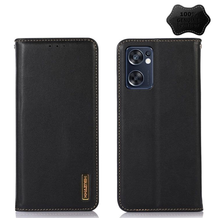 KHAZNEH Custodia per telefono in pelle di vacchetta con strato superiore nappa, For OPPO A96 5G CN Version / Reno7 Z 5G, For OPPO Find X5 5G, For OPPO Find X5 Pro 5G, For OPPO Realme 9 Pro+, For OPPO Realme 9 Pro, For OPPO Realme 9i/A36 4G/A76 4G/A96 4...