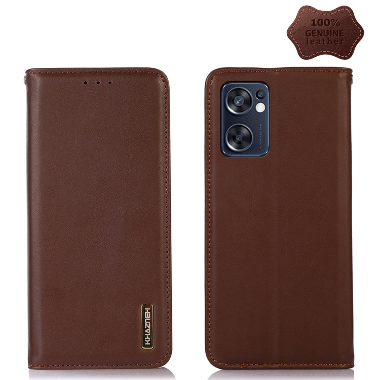 KHAZNEH Custodia per telefono in pelle di vacchetta con strato superiore nappa, For OPPO A96 5G CN Version / Reno7 Z 5G, For OPPO Find X5 5G, For OPPO Find X5 Pro 5G, For OPPO Realme 9 Pro+, For OPPO Realme 9 Pro, For OPPO Realme 9i/A36 4G/A76 4G/A96 4...