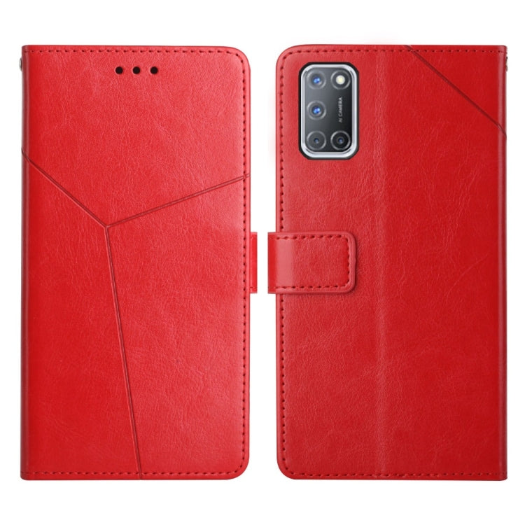 Custodia per telefono in pelle flip orizzontale con cuciture a Y, For OPPO A8 / A31, For OPPO A9 2020, For OPPO A15 / A15s, For OPPO A92 / A52