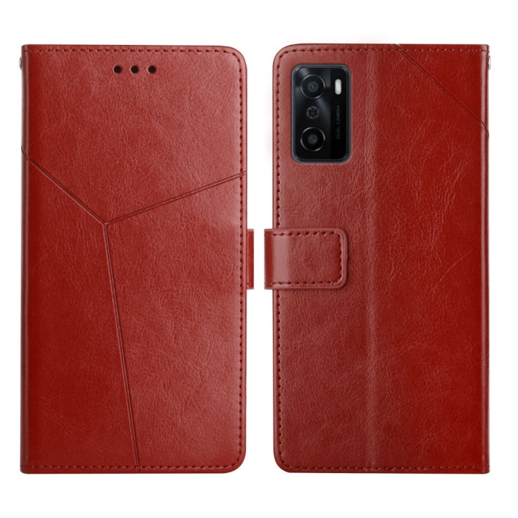 Custodia per telefono in pelle flip orizzontale con cuciture a Y, For OPPO A53 4G, For OPPO A54 / A16 4G, For OPPO A54 5g, For OPPO A55S Japan Version