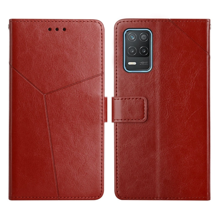Custodia per telefono in pelle flip orizzontale con cuciture a Y, For OPPO Realme 7 4G, For OPPO Realme 7 Pro, For OPPO Realme 8 5G, For OPPO Realme 8 / 8 Pro