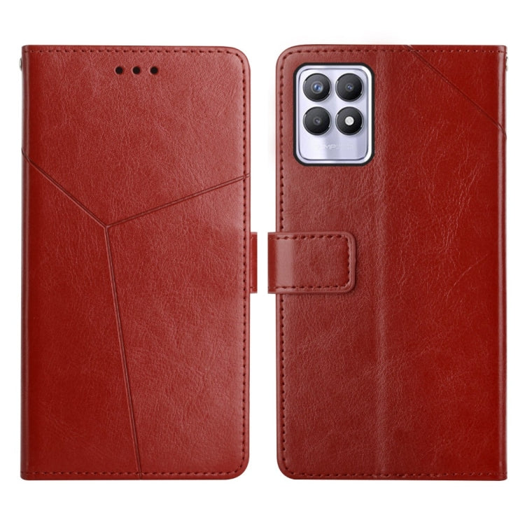 Custodia per telefono in pelle flip orizzontale con cuciture a Y, For OPPO Realme 8i, For OPPO Realme C11, For OPPO Realme C15 / C20, For OPPO Realme GT