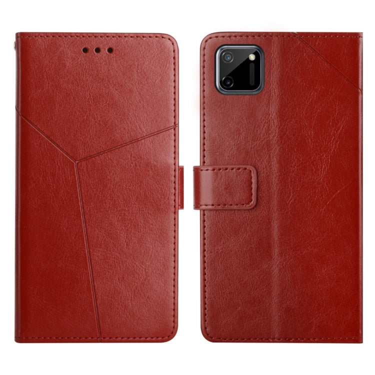 Custodia per telefono in pelle flip orizzontale con cuciture a Y, For OPPO Realme 8i, For OPPO Realme C11, For OPPO Realme C15 / C20, For OPPO Realme GT
