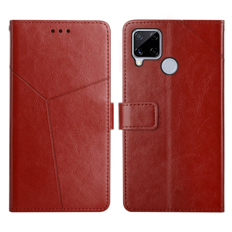 Custodia per telefono in pelle flip orizzontale con cuciture a Y, For OPPO Realme 8i, For OPPO Realme C11, For OPPO Realme C15 / C20, For OPPO Realme GT