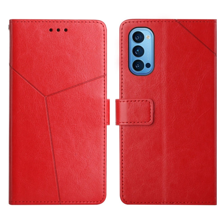Custodia per telefono in pelle flip orizzontale con cuciture a Y, For OPPO Reno4 Pro 5G, For OPPO Reno5 4G, For OPPO Reno5 5G, For OPPO Reno5 Pro 5G