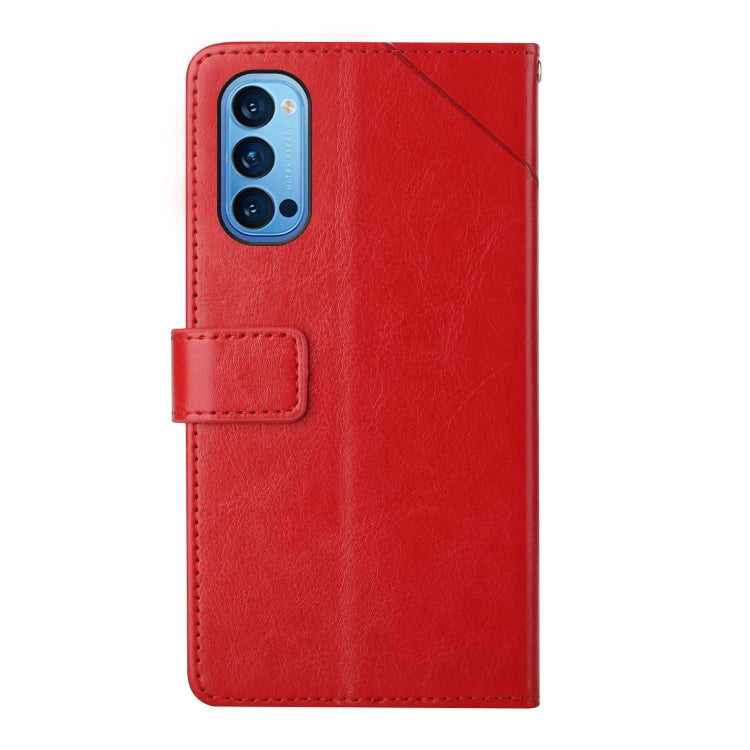Custodia per telefono in pelle flip orizzontale con cuciture a Y, For OPPO Reno4 Pro 5G, For OPPO Reno5 4G, For OPPO Reno5 5G, For OPPO Reno5 Pro 5G