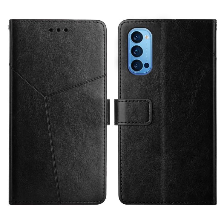 Custodia per telefono in pelle flip orizzontale con cuciture a Y, For OPPO Reno4 Pro 5G, For OPPO Reno5 4G, For OPPO Reno5 5G, For OPPO Reno5 Pro 5G
