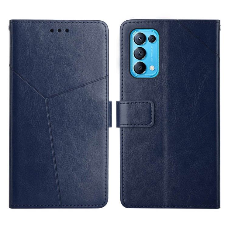 Custodia per telefono in pelle flip orizzontale con cuciture a Y, For OPPO Reno4 Pro 5G, For OPPO Reno5 4G, For OPPO Reno5 5G, For OPPO Reno5 Pro 5G