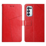 Custodia per telefono in pelle flip orizzontale con cuciture a Y, For OPPO Reno4 Pro 5G, For OPPO Reno5 4G, For OPPO Reno5 5G, For OPPO Reno5 Pro 5G