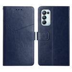 Custodia per telefono in pelle flip orizzontale con cuciture a Y, For OPPO Reno4 Pro 5G, For OPPO Reno5 4G, For OPPO Reno5 5G, For OPPO Reno5 Pro 5G