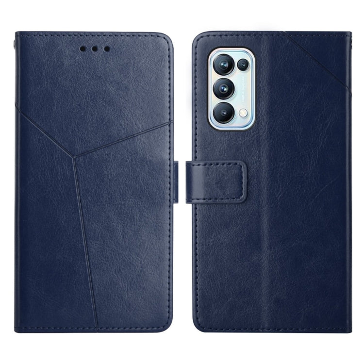 Custodia per telefono in pelle flip orizzontale con cuciture a Y, For OPPO Reno4 Pro 5G, For OPPO Reno5 4G, For OPPO Reno5 5G, For OPPO Reno5 Pro 5G