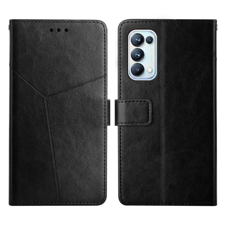 Custodia per telefono in pelle flip orizzontale con cuciture a Y, For OPPO Reno4 Pro 5G, For OPPO Reno5 4G, For OPPO Reno5 5G, For OPPO Reno5 Pro 5G
