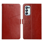 Custodia per telefono in pelle flip orizzontale con cuciture a Y, For OPPO Reno4 Pro 5G, For OPPO Reno5 4G, For OPPO Reno5 5G, For OPPO Reno5 Pro 5G