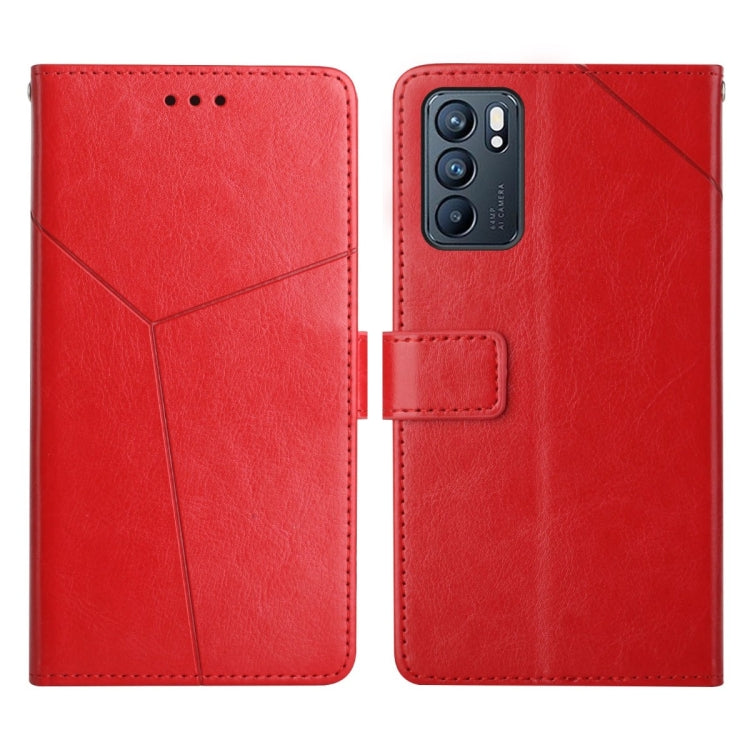 Custodia per telefono in pelle flip orizzontale con cuciture a Y, For OPPO Reno6 5G, For OPPO Reno6 Pro 5G, For OPPO Reno6 Pro+ 5G, For OPPO Realme 9i