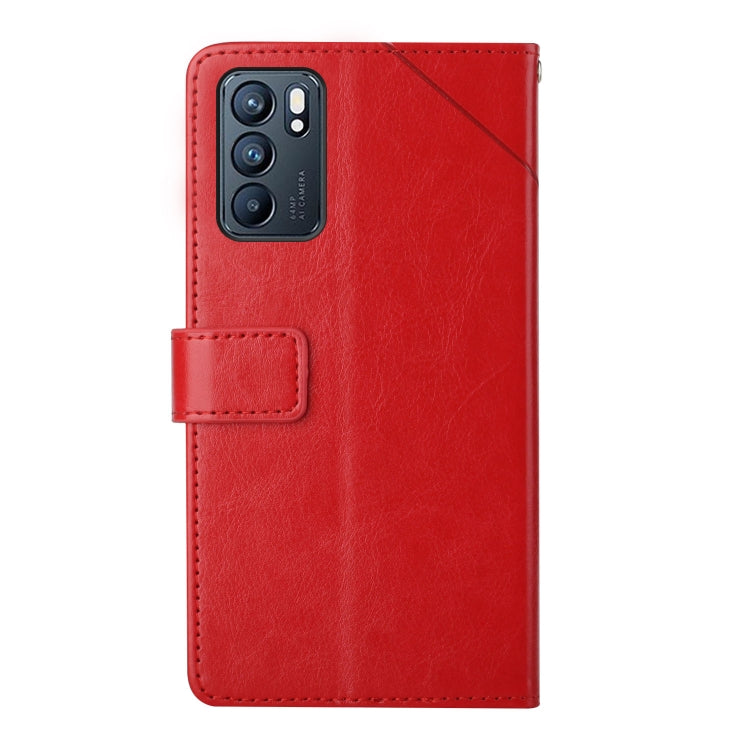 Custodia per telefono in pelle flip orizzontale con cuciture a Y, For OPPO Reno6 5G, For OPPO Reno6 Pro 5G, For OPPO Reno6 Pro+ 5G, For OPPO Realme 9i