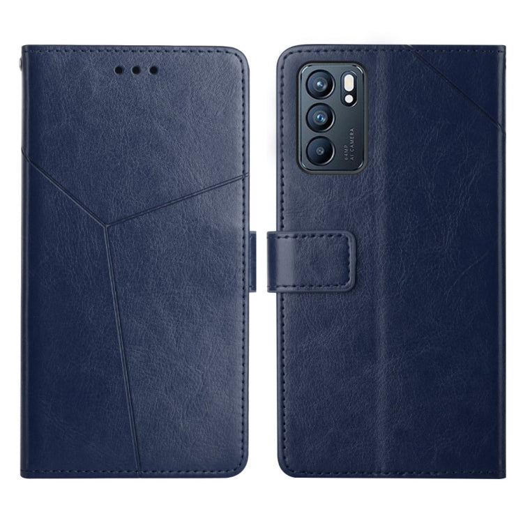 Custodia per telefono in pelle flip orizzontale con cuciture a Y, For OPPO Reno6 5G, For OPPO Reno6 Pro 5G, For OPPO Reno6 Pro+ 5G, For OPPO Realme 9i