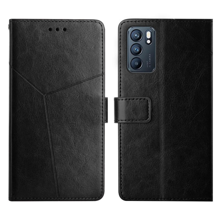Custodia per telefono in pelle flip orizzontale con cuciture a Y, For OPPO Reno6 5G, For OPPO Reno6 Pro 5G, For OPPO Reno6 Pro+ 5G, For OPPO Realme 9i