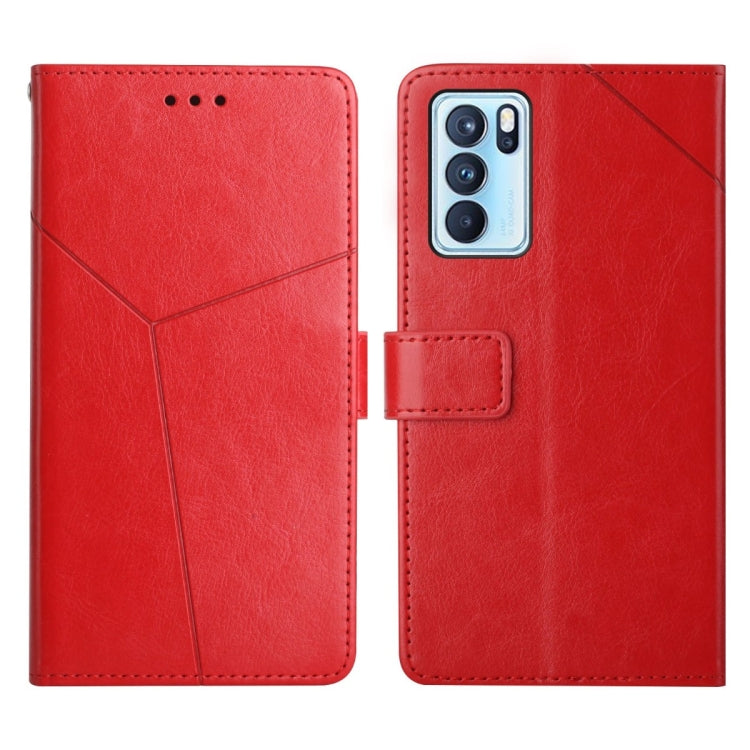 Custodia per telefono in pelle flip orizzontale con cuciture a Y, For OPPO Reno6 5G, For OPPO Reno6 Pro 5G, For OPPO Reno6 Pro+ 5G, For OPPO Realme 9i