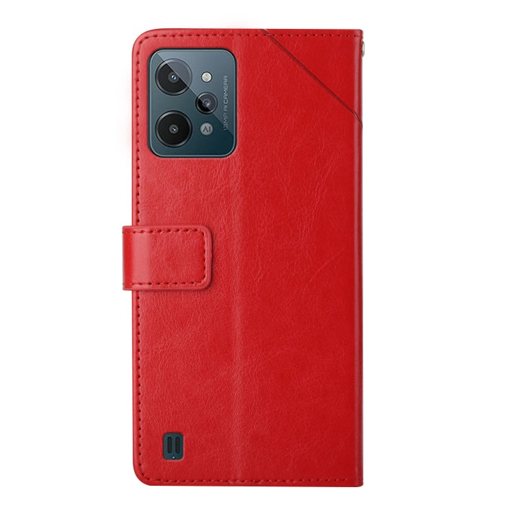 Custodia per telefono in pelle flip orizzontale con cuciture a Y, For OPPO Realme C31, For OPPO Realme C35