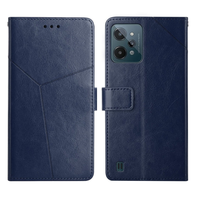 Custodia per telefono in pelle flip orizzontale con cuciture a Y, For OPPO Realme C31, For OPPO Realme C35