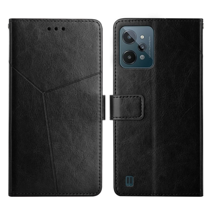 Custodia per telefono in pelle flip orizzontale con cuciture a Y, For OPPO Realme C31, For OPPO Realme C35