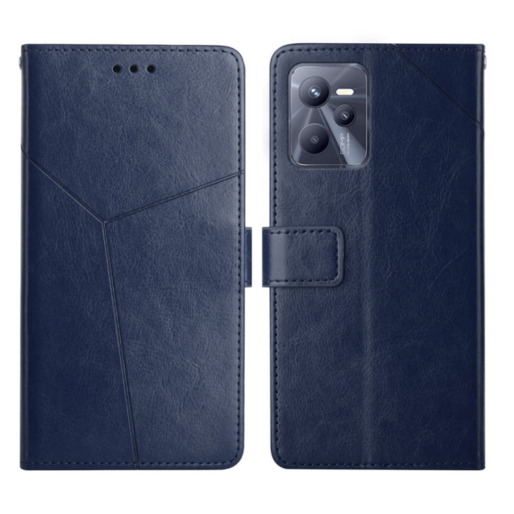 Custodia per telefono in pelle flip orizzontale con cuciture a Y, For OPPO Realme C31, For OPPO Realme C35