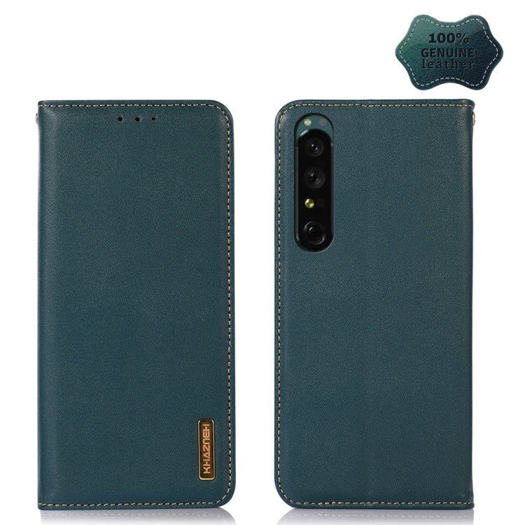 KHAZNEH Custodia per telefono in pelle di vacchetta con strato superiore nappa, For Sony Xperia 1 IV, For Sony Xperia 10 IV