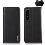 KHAZNEH Custodia per telefono in pelle di vacchetta con strato superiore nappa, For Sony Xperia 1 IV, For Sony Xperia 10 IV