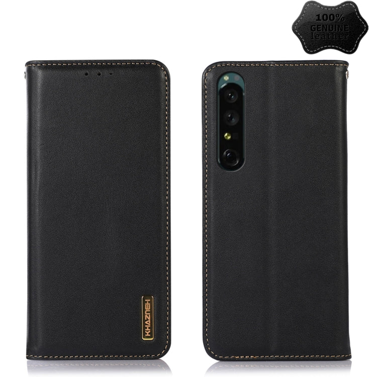KHAZNEH Custodia per telefono in pelle di vacchetta con strato superiore nappa, For Sony Xperia 1 IV, For Sony Xperia 10 IV