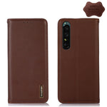 KHAZNEH Custodia per telefono in pelle di vacchetta con strato superiore nappa, For Sony Xperia 1 IV, For Sony Xperia 10 IV