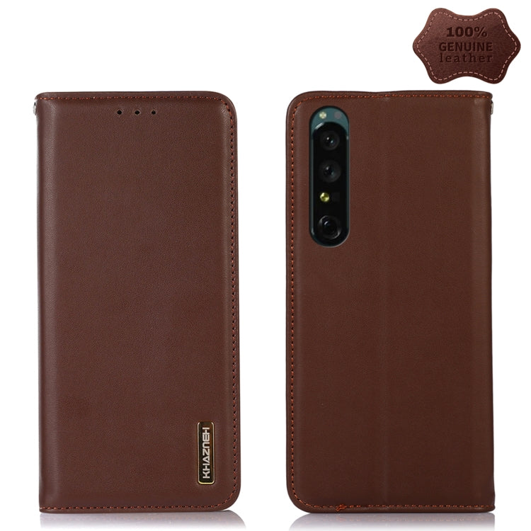 KHAZNEH Custodia per telefono in pelle di vacchetta con strato superiore nappa, For Sony Xperia 1 IV, For Sony Xperia 10 IV