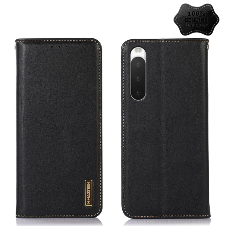 KHAZNEH Custodia per telefono in pelle di vacchetta con strato superiore nappa, For Sony Xperia 1 IV, For Sony Xperia 10 IV