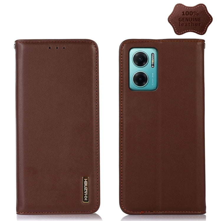 KHAZNEH Custodia per telefono in pelle di vacchetta con strato superiore nappa, For Xiaomi Redmi Note 11E / Redmi 10 5G, For Xiaomi Poco M4 Pro 4G, For Xiaomi Poco X4 Pro 5G