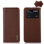 KHAZNEH Custodia per telefono in pelle di vacchetta con strato superiore nappa, For Xiaomi Redmi Note 11E / Redmi 10 5G, For Xiaomi Poco M4 Pro 4G, For Xiaomi Poco X4 Pro 5G