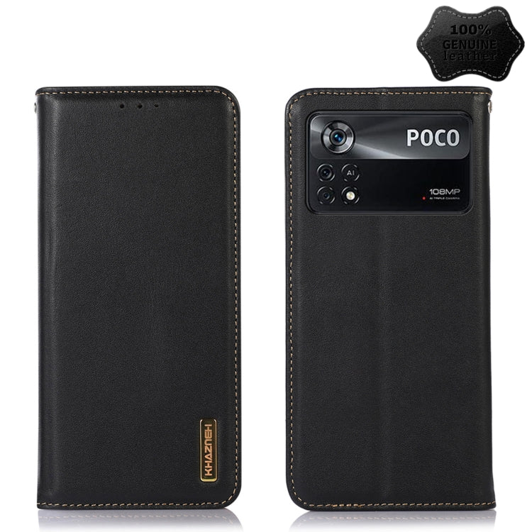 KHAZNEH Custodia per telefono in pelle di vacchetta con strato superiore nappa, For Xiaomi Redmi Note 11E / Redmi 10 5G, For Xiaomi Poco M4 Pro 4G, For Xiaomi Poco X4 Pro 5G